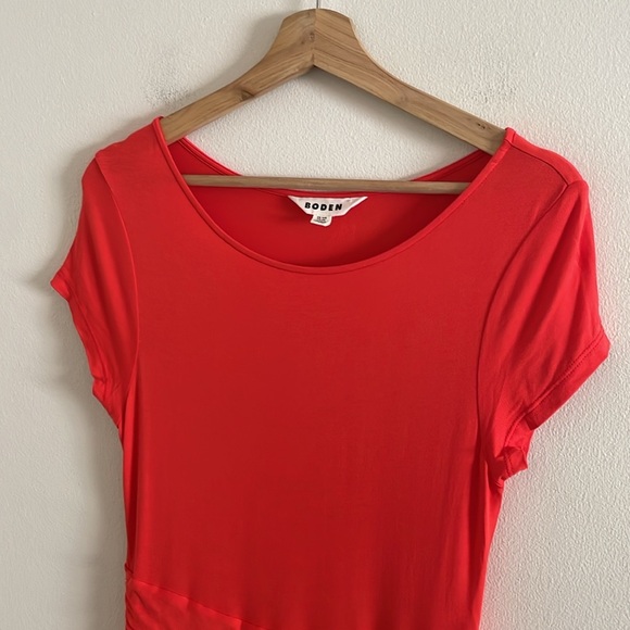 Boden Amelie Jersey Midi Dress Women’s Size 6 Regular Short Sleeve Orange Red - Picture 4 of 10